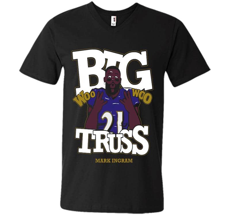 Baltimore Ravens Mark Ingram Jr. Big Truss Woo Woo V-Neck T-Shirt