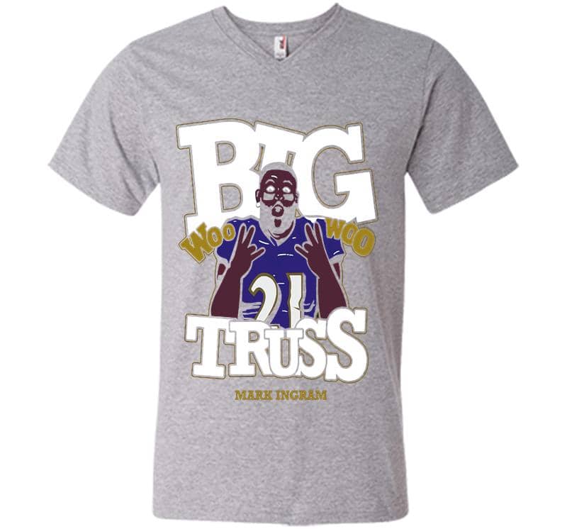 Inktee Store - Baltimore Ravens Mark Ingram Jr. Big Truss Woo Woo V-Neck T-Shirt Image