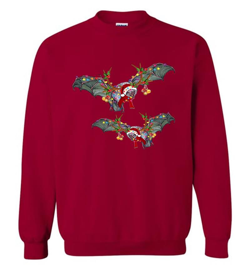 Inktee Store - Bats Santa Christmas Sweatshirt Image