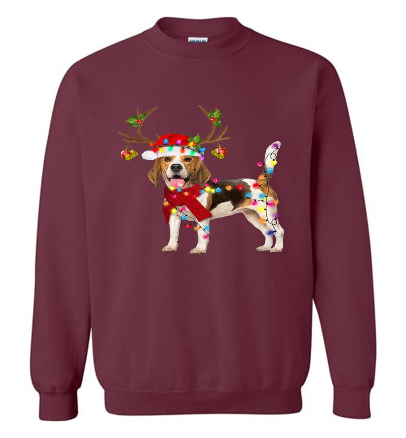 Inktee Store - Beagle Reindeer Christmas Sweatshirt Image
