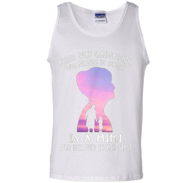 Inktee Store - Behind Every Granddaughter Who Believes In Herself Is A Mimi Mens Tank Top Image