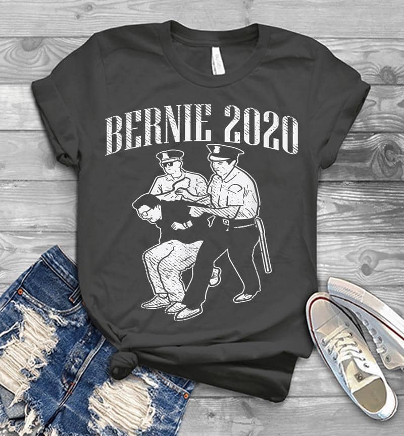 Inktee Store - Bernie 2020 Arrest Protest Demonstration Sanders President Mens T-Shirt Image
