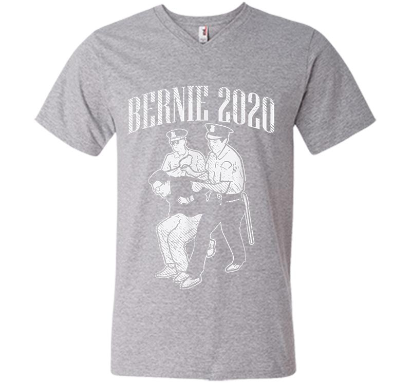 Inktee Store - Bernie 2020 Arrest Protest Demonstration Sanders President V-Neck T-Shirt Image