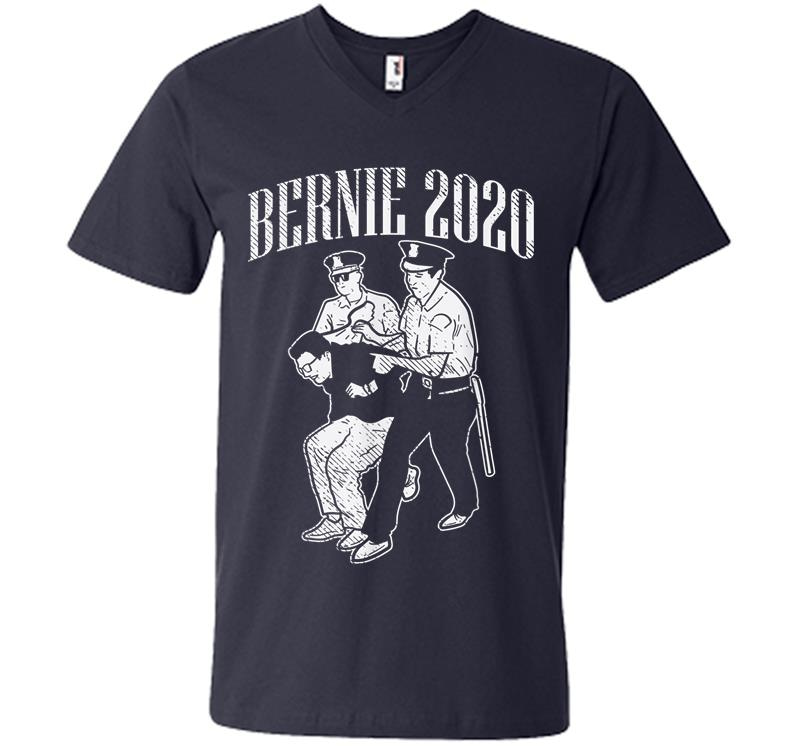 Inktee Store - Bernie 2020 Arrest Protest Demonstration Sanders President V-Neck T-Shirt Image