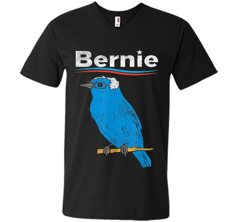 Bernie Sanders Blue Bird Glasses Wig 2020 Election President V-Neck T-Shirt