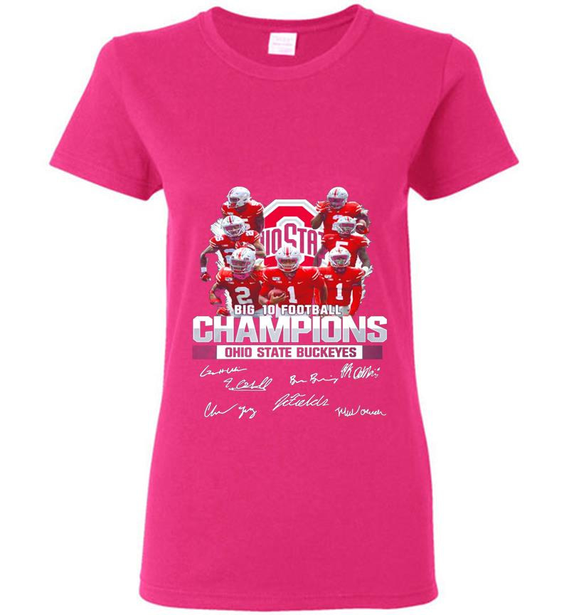 Inktee Store - Big 10 Football Ohio State Buckeyes Players Signatures Womens T-Shirt Image