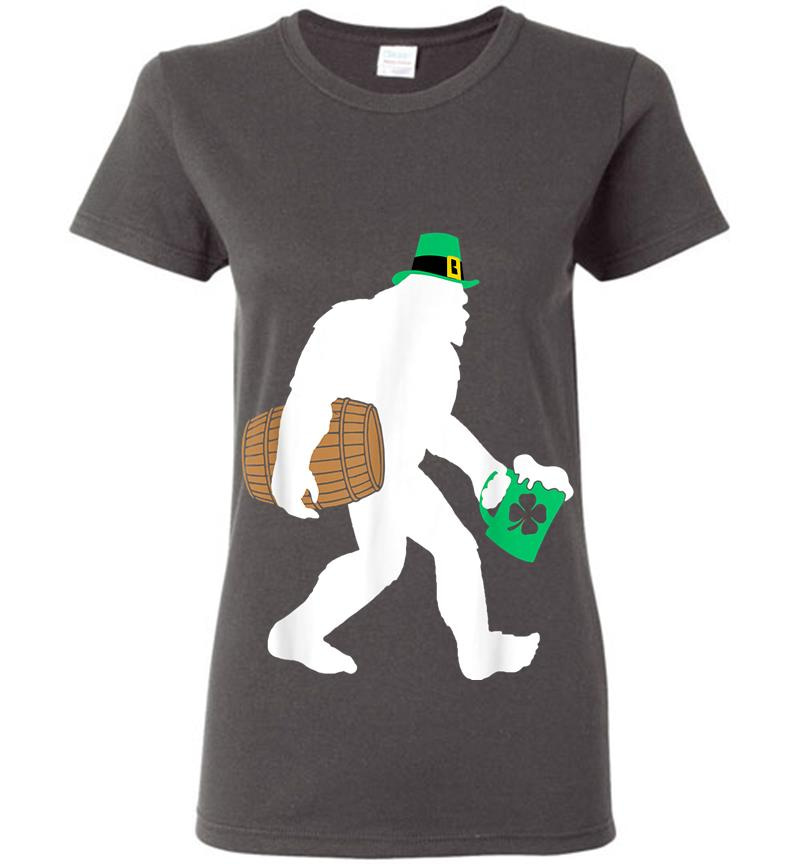 Inktee Store - Bigfoot St Patricks Day Sasquatch Party Funny Womens T-Shirt Image