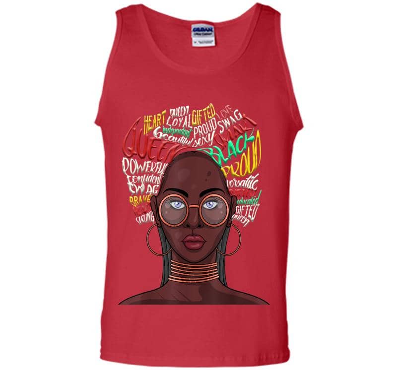 Inktee Store - Black Queen For African American Natural Afro Mens Tank Top Image