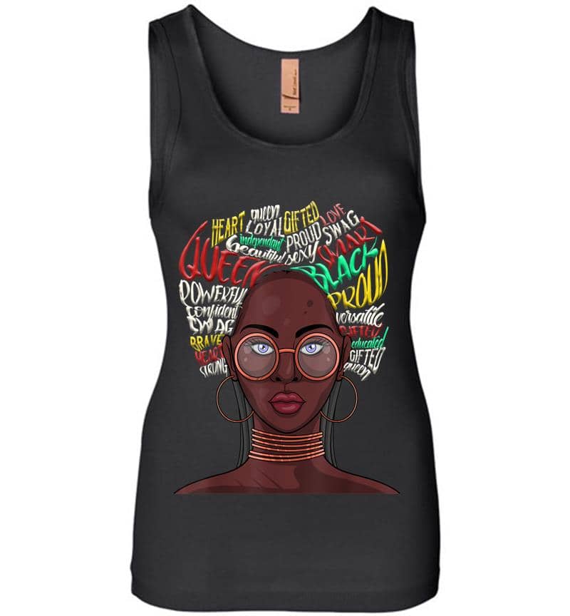 Black Queen For African American Natural Afro Womens Jersey Tank Top