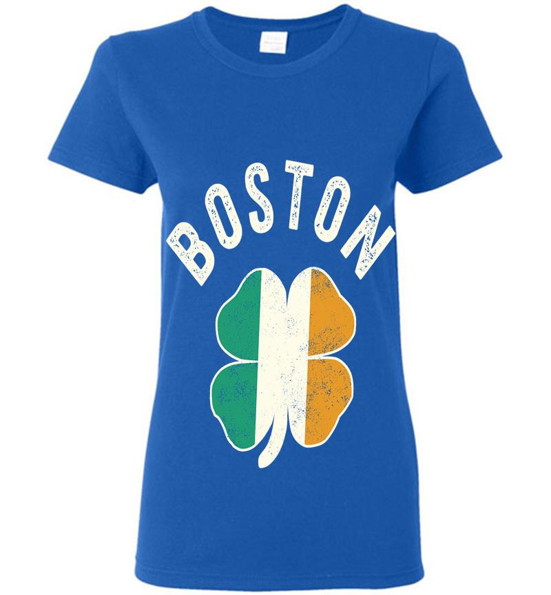 Inktee Store - Boston Shamrock - Irish St Patrick'S Day Celtic Womens T-Shirt Image