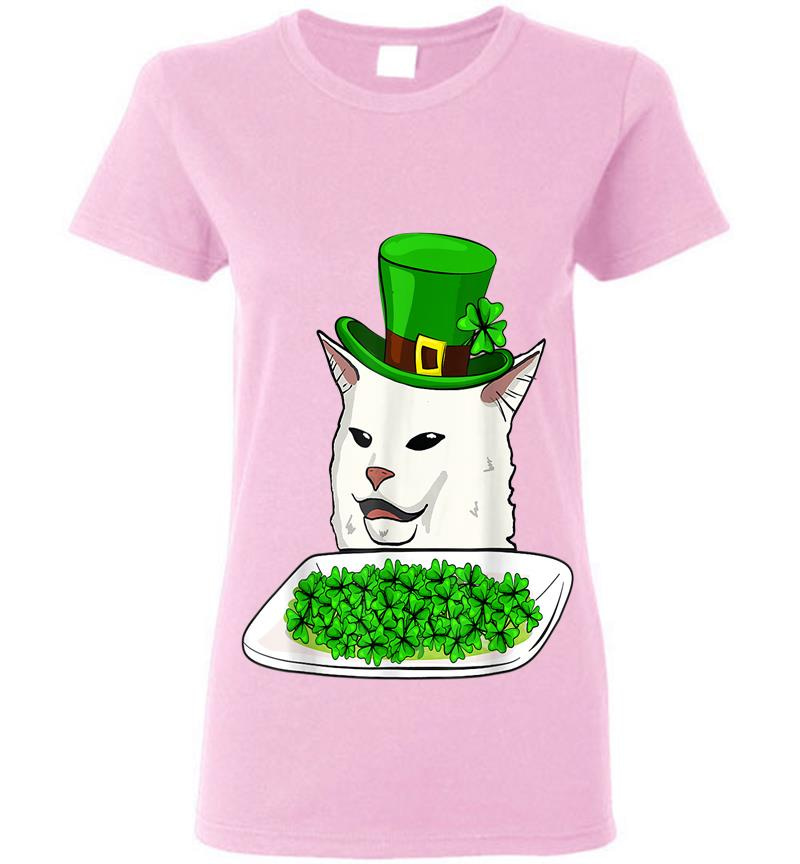 Inktee Store - Cat Meme Yelling St Patricks Day Irish Cat Lovers Womens T-Shirt Image