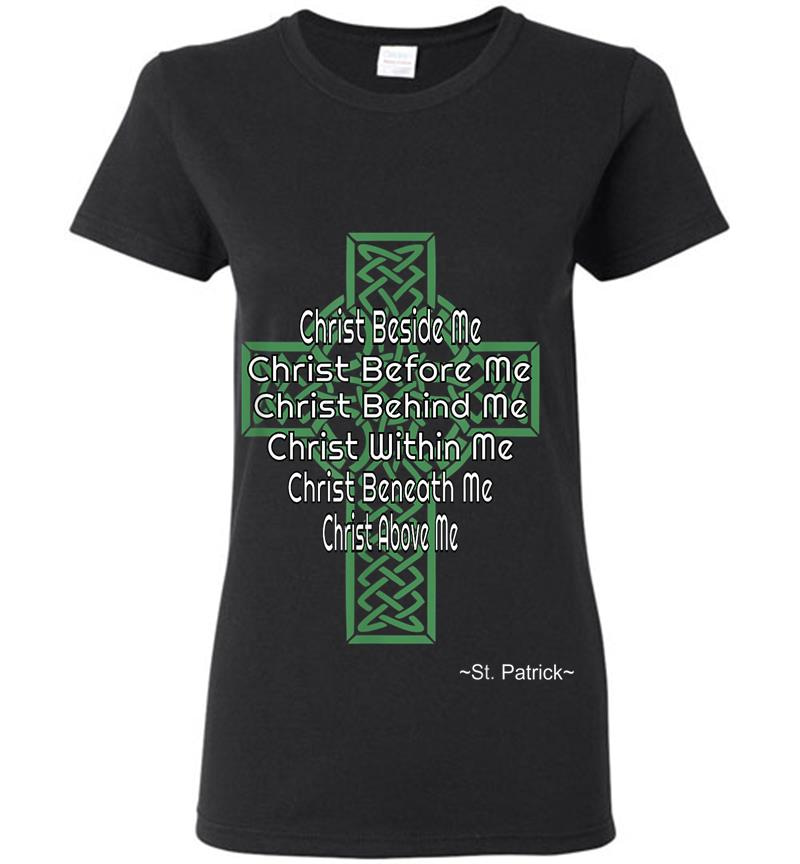 Celtic Cross St Patrick'S Prayer Christian S Womens T-Shirt