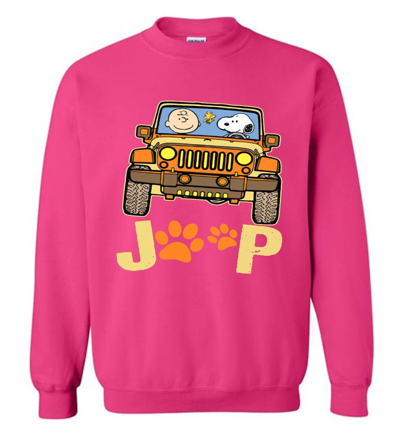 Inktee Store - Charlie Brown And Snoopy Driver Jeep Paw Dog Sweatshirt Image