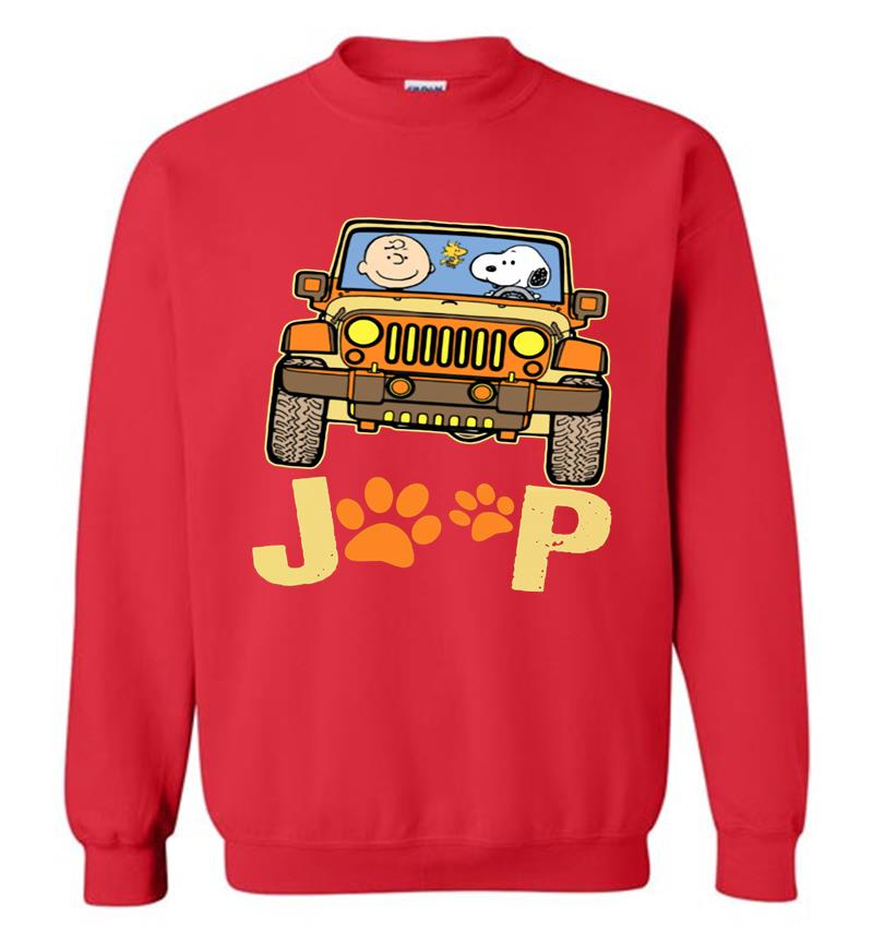 Inktee Store - Charlie Brown And Snoopy Driver Jeep Paw Dog Sweatshirt Image