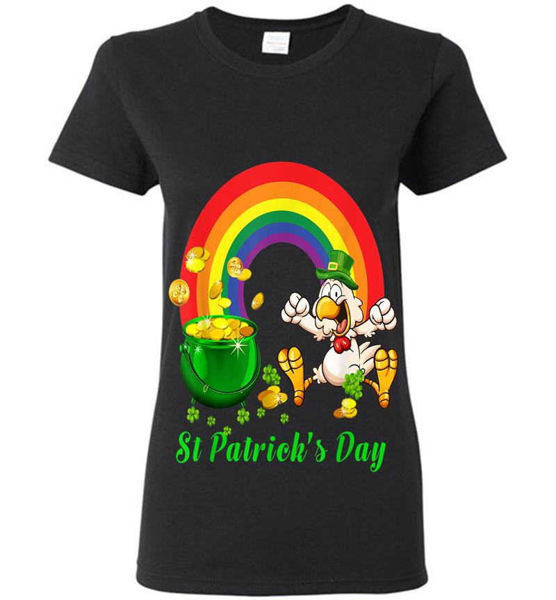 Chicken St Patricks Day Leprechaun Chicken Lover Womens T-Shirt