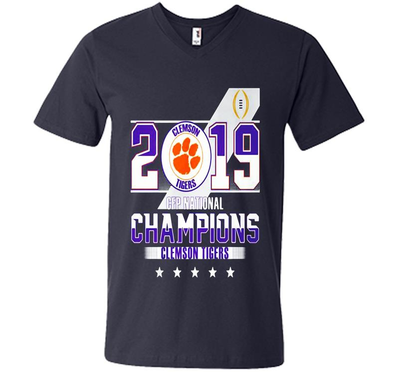 Inktee Store - Clemson Tigers Champions 2019 Cfp National Championship V-Neck T-Shirt Image