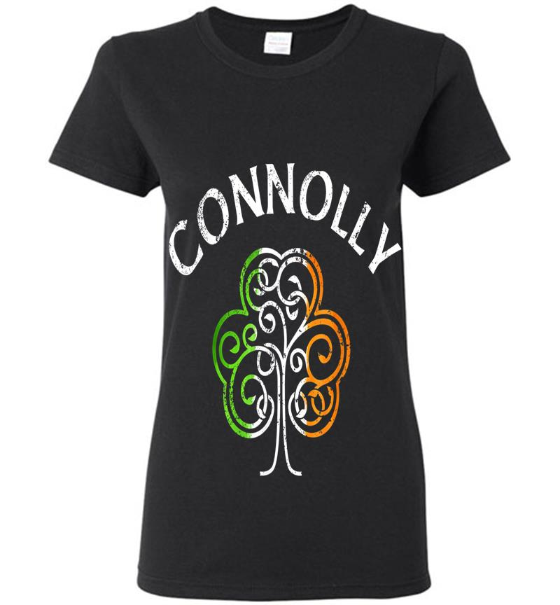 Connolly Irish Shamrock St Patricks Day Womens T-Shirt
