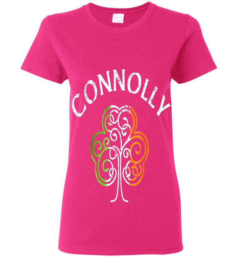 Inktee Store - Connolly Irish Shamrock St Patricks Day Womens T-Shirt Image