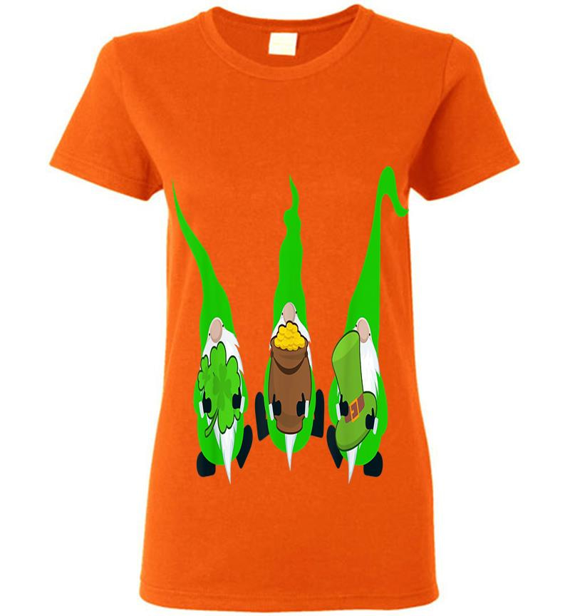 Inktee Store - Cute Gnomes St Patrick'S Day Green Irish Elf Tomte Lucky Womens T-Shirt Image
