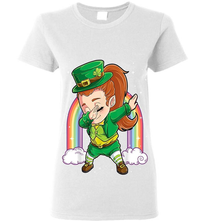 Inktee Store - Dabbing Leprechaun Girl St Patricks Day Kids S Dab Womens T-Shirt Image