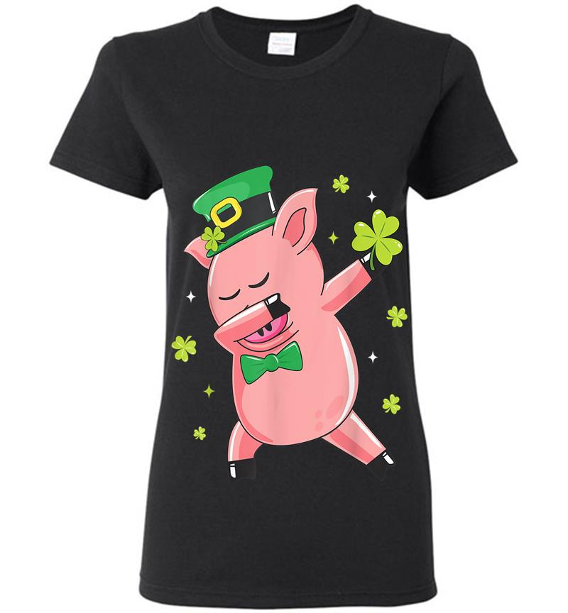 Dabbing Pig St Patricks Day Farmer Mom Irish Womens T-Shirt