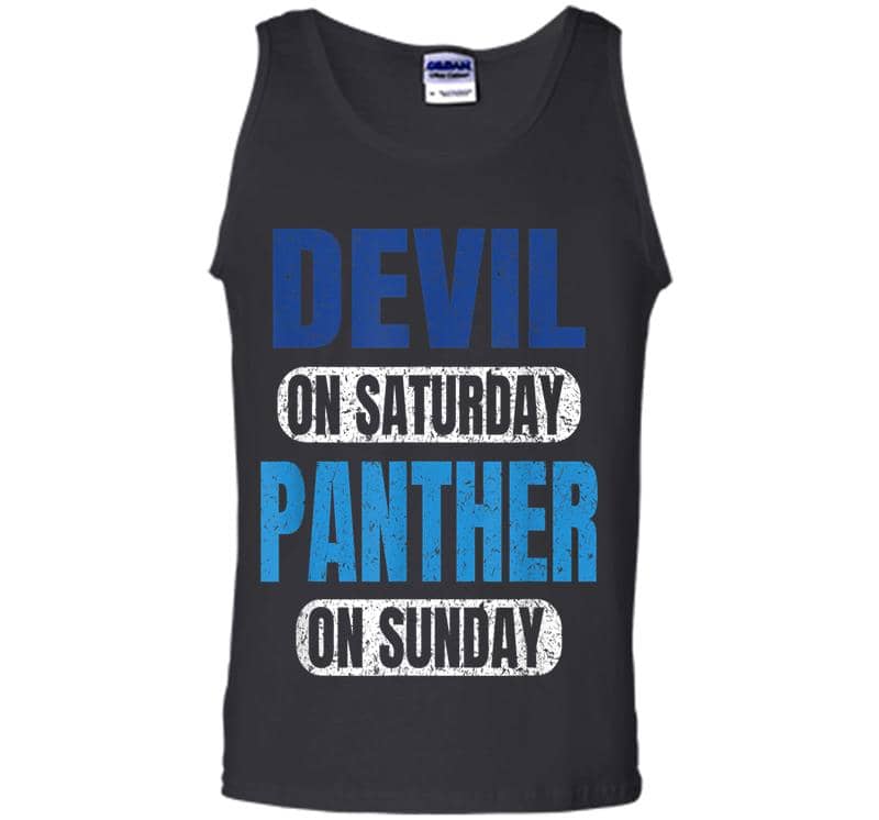 Inktee Store - Devil On Saturday Panther On Sunday Carolina Cute Gift Funny Mens Tank Top Image