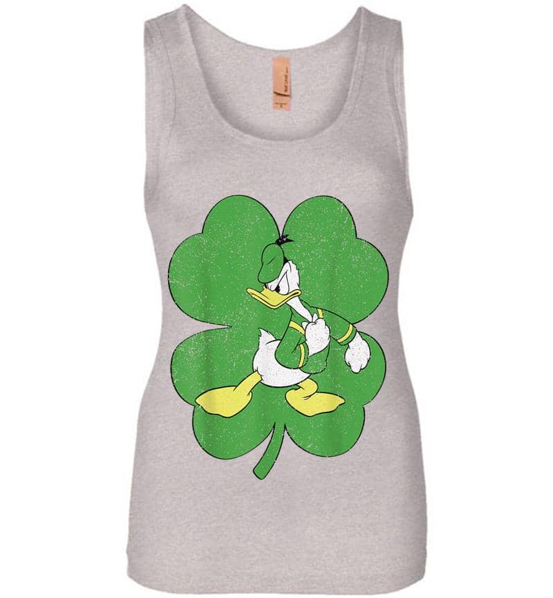 Inktee Store - Disney Donald Duck Retro Shamrock St. Patrick'S Day Womens Jersey Tank Top Image