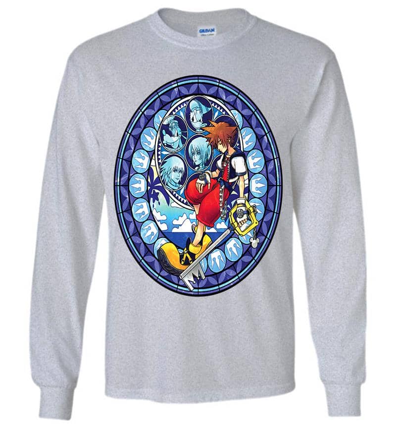 Inktee Store - Disney Kingdom Hearts Sora Keyblade Mosaic Long Sleeve T-Shirt Image