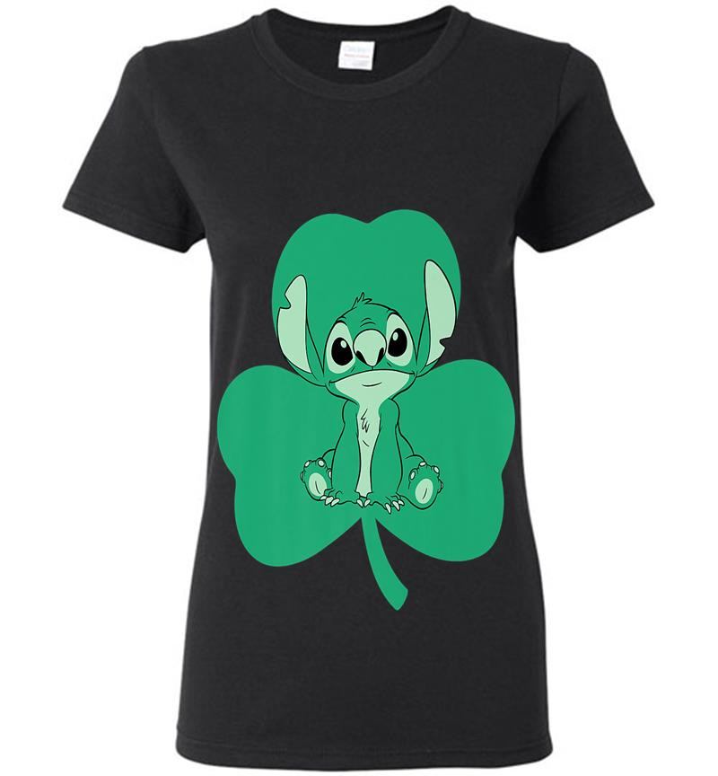 Disney Lilo And Stitch Green Shamrock St. Patrick'S Day Premium Womens T-Shirt