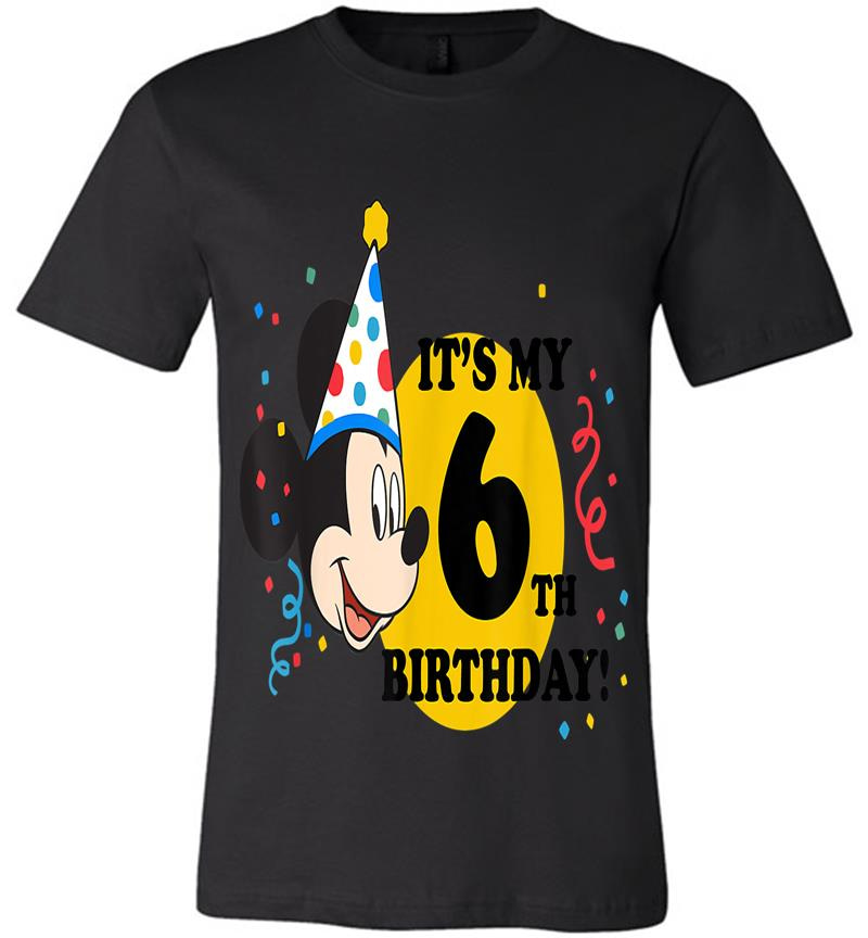 Inktee Store - Disney Mickey Mouse 6Th Birthday Premium T-Shirt Image