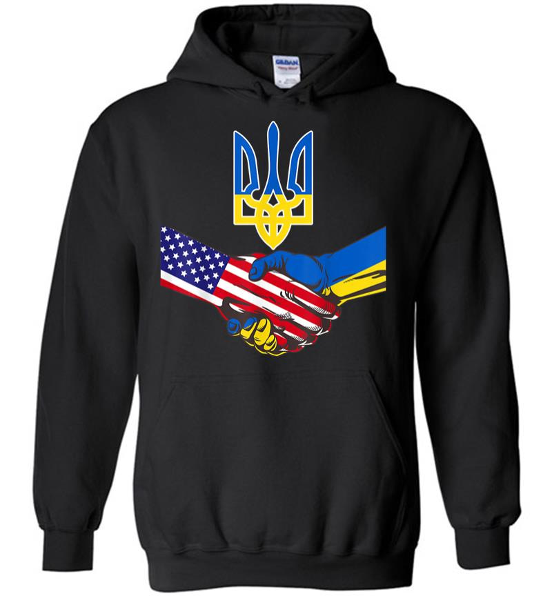Free Ukraine Ukrainian Us Flag Solidarity With Ukraine Hoodie