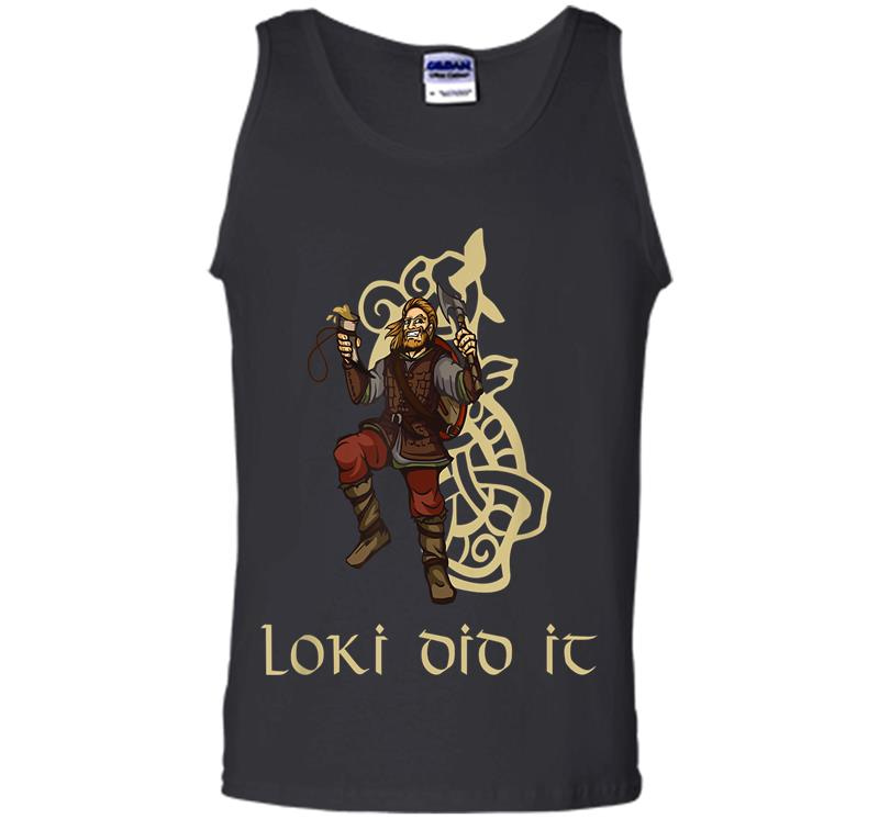 Inktee Store - Funny Medieval History Viking Mythology Trickster God Loki Mens Tank Top Image
