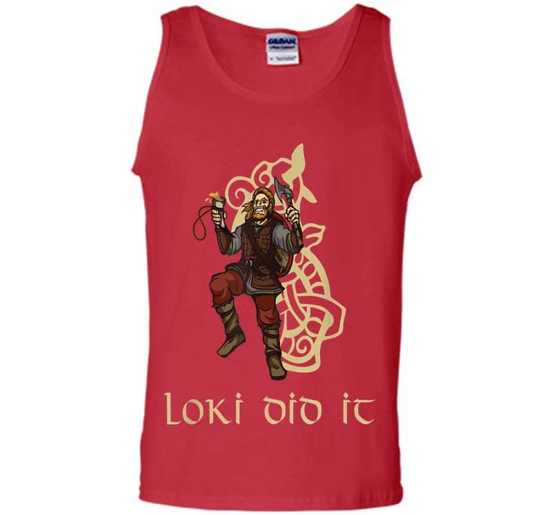 Inktee Store - Funny Medieval History Viking Mythology Trickster God Loki Mens Tank Top Image