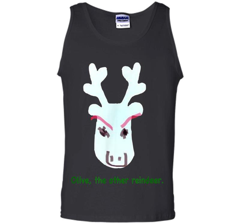 Inktee Store - Funny, Not Ugly, Reindeer Holiday Christmas Clever Novelty Mens Tank Top Image