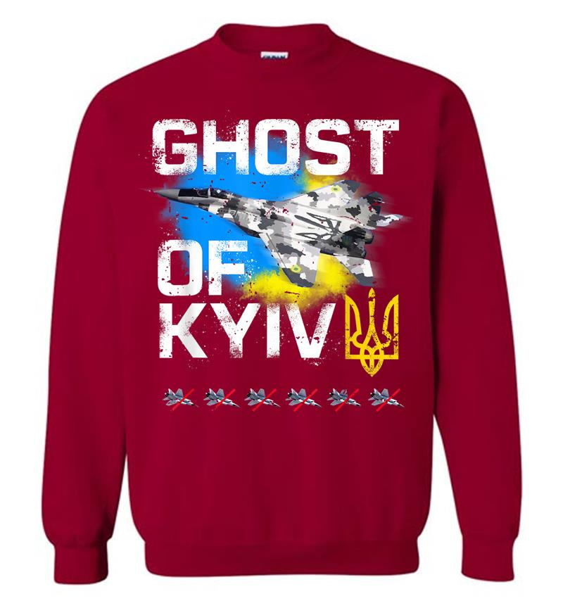 Inktee Store - Ghost Of Kyiv Ukraine Fighter Jet Sweatshirt Image