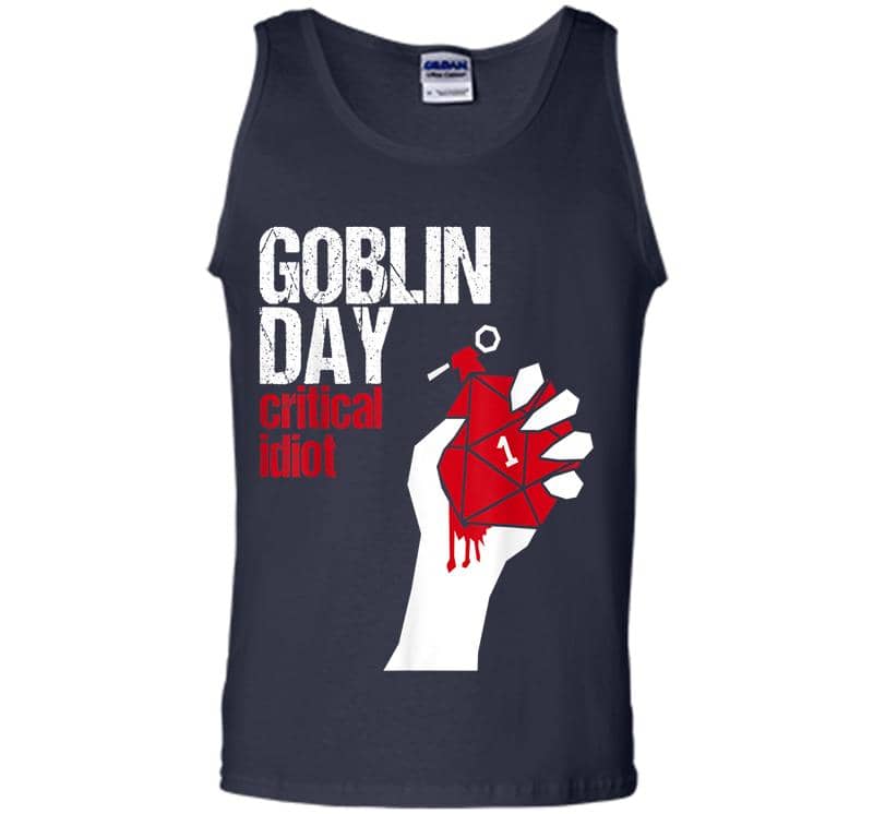 Inktee Store - Goblin Day Critical Idiot Dice Tabletop Game Mens Tank Top Image