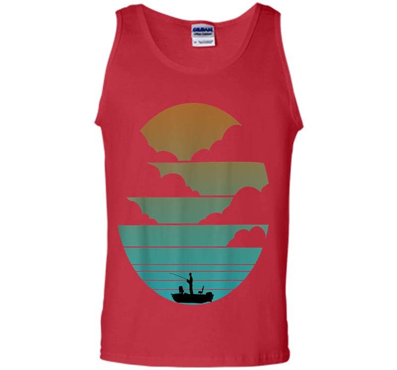 Inktee Store - Great Retro Fishing Rod &Amp; Fishing Reel Gift For Boat Anglers Mens Tank Top Image