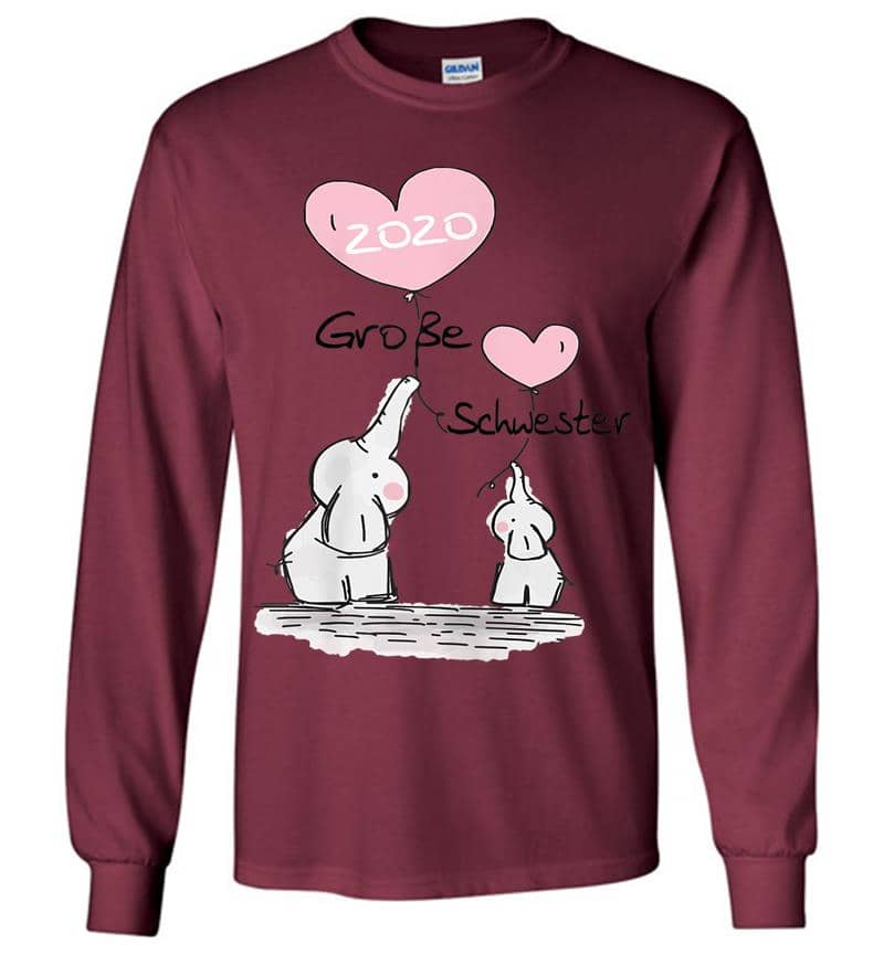 Inktee Store - Groe Schwester 2020 Se Elefanten Geschenk Idee Geschwiste Long Sleeve T-Shirt Image