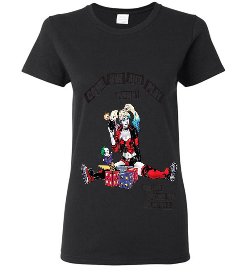 Harley Quinn Come Out And Play Womens T-Shirt