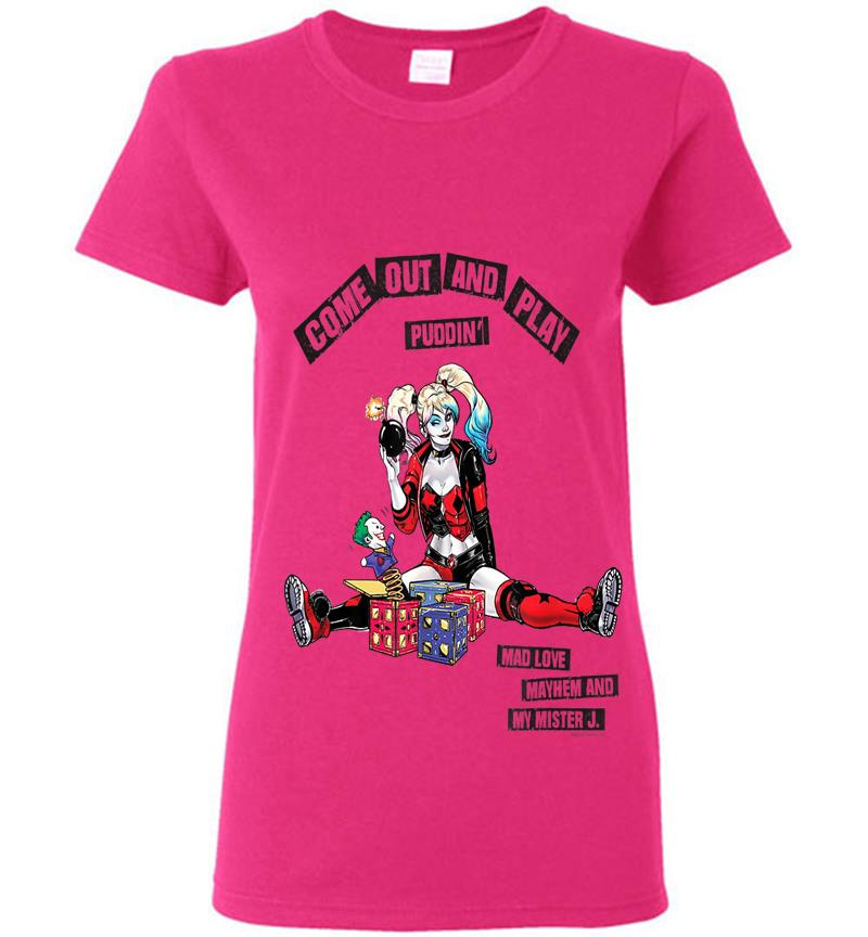 Inktee Store - Harley Quinn Come Out And Play Womens T-Shirt Image