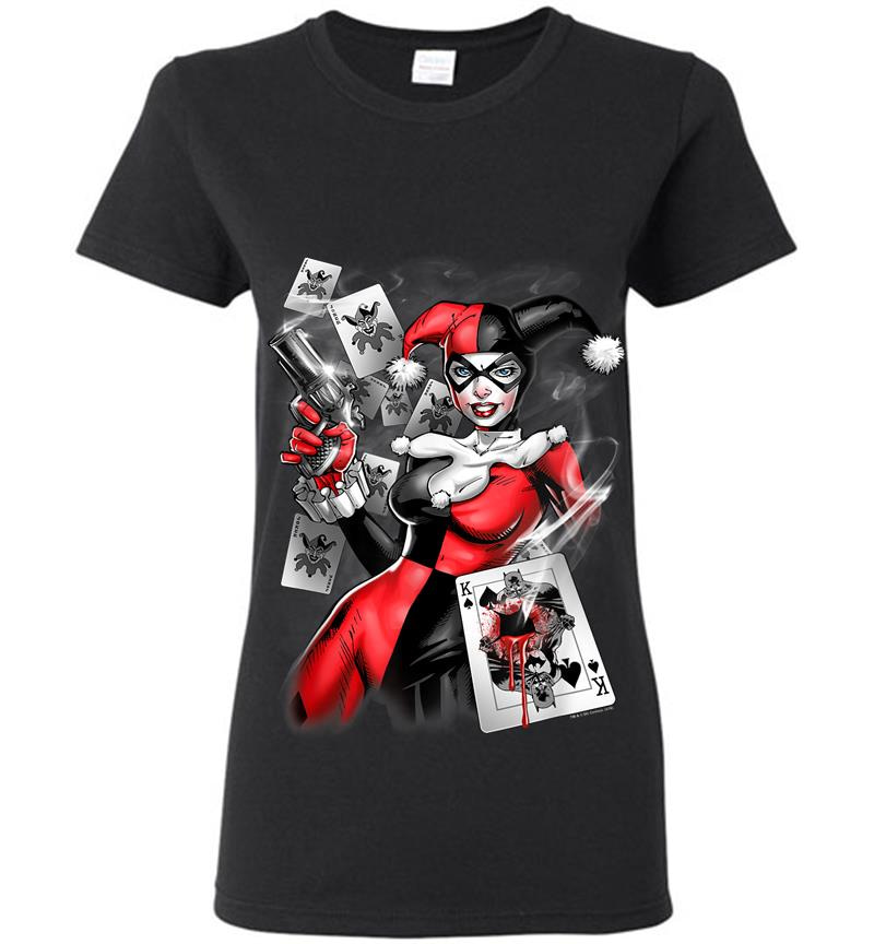 Harley Quinn Smoking Gun Womens T-Shirt