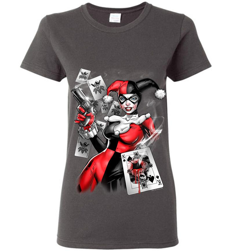 Inktee Store - Harley Quinn Smoking Gun Womens T-Shirt Image