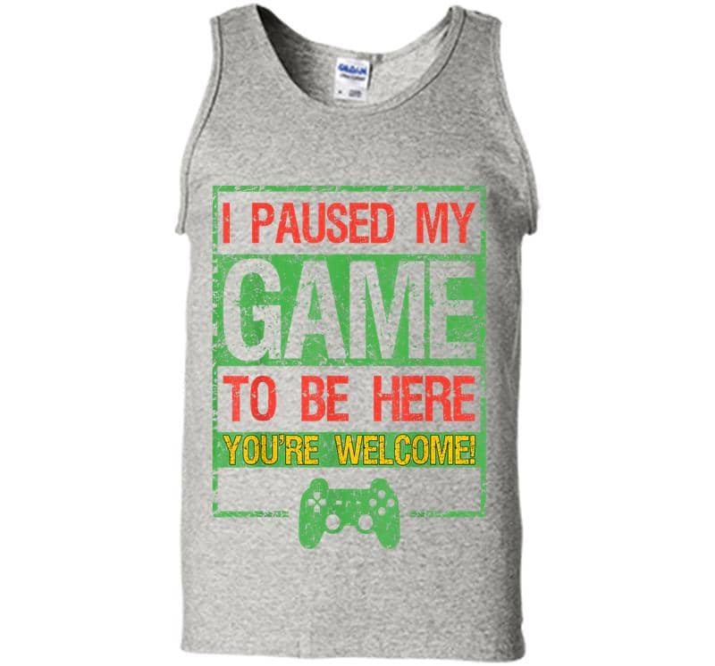 Inktee Store - I Paused My Game To Be Here For Men Kids Funny Gamers Mens Tank Top Image