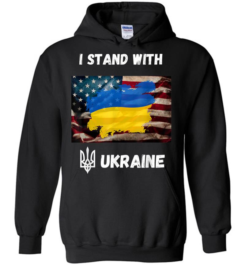 I Stand With Ukraine American Friendship Flag Roots Hoodie
