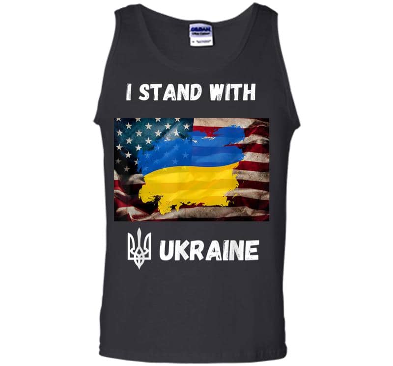 I Stand With Ukraine American Friendship Flag Roots Men Tank Top