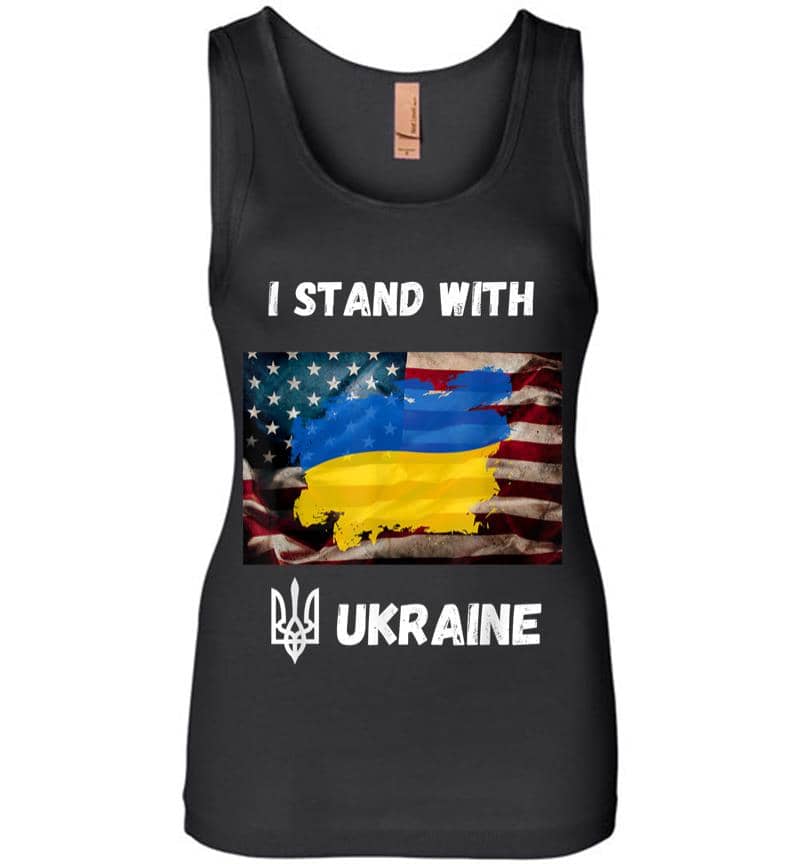 I Stand With Ukraine American Friendship Flag Roots Women Jersey Tank Top