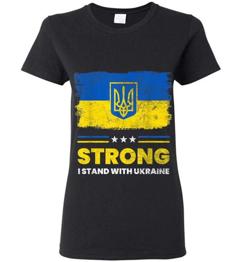 I Stand With Ukraine Flag Ukrainian Flag Ukraine Women T-Shirt