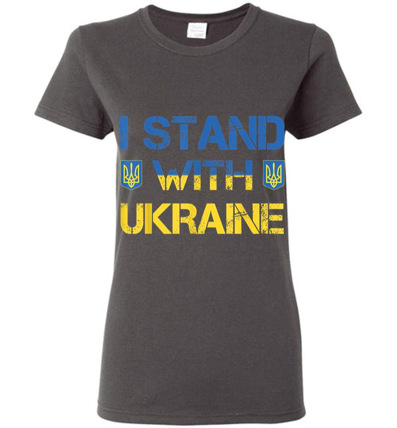 Inktee Store - I Stand With Ukraine Ukrainian Flag Supporting Ukraine Women T-Shirt Image