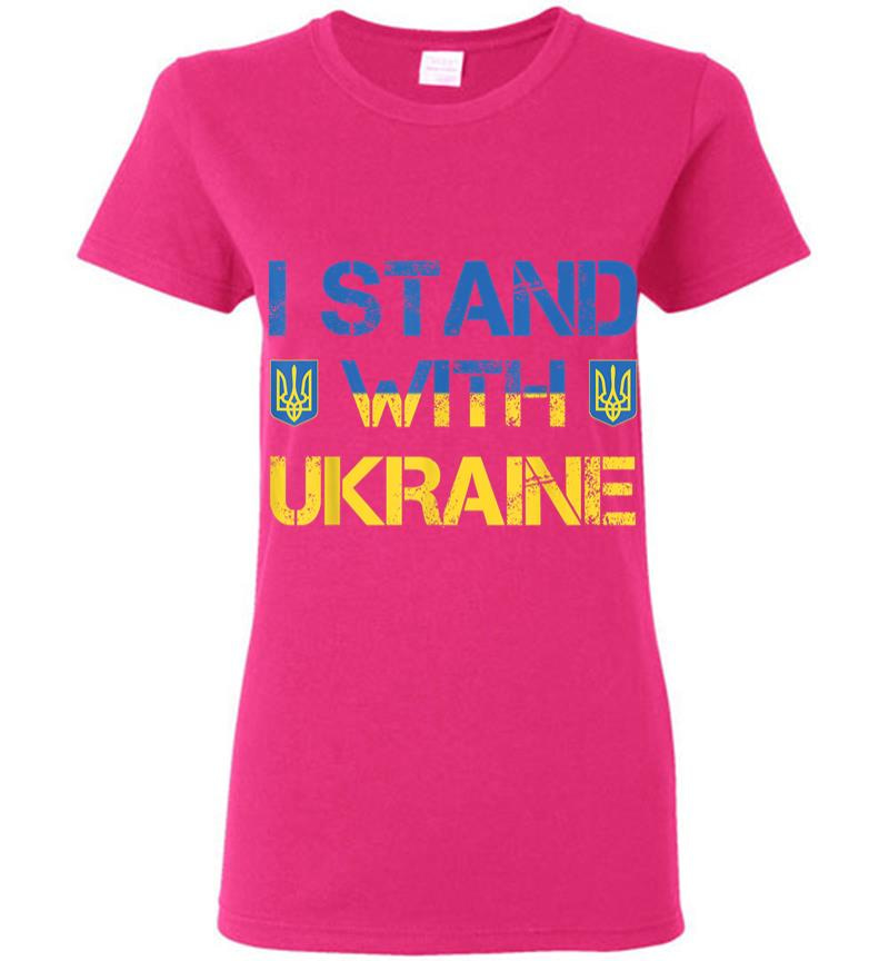 Inktee Store - I Stand With Ukraine Ukrainian Flag Supporting Ukraine Women T-Shirt Image