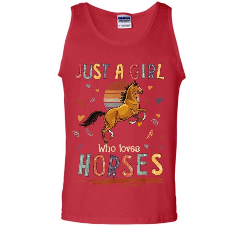 Inktee Store - Just A Girl Who Loves Horses Funny Horse Mens Tank Top Image